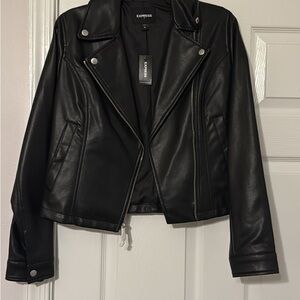 Express Women's Sleek Black Leather Jacket